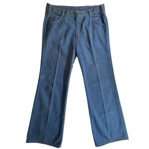 H.I.S. Vintage Jeans Mens 36x32 Blue Straight Leg Horseshoe Pocket 70s Denim